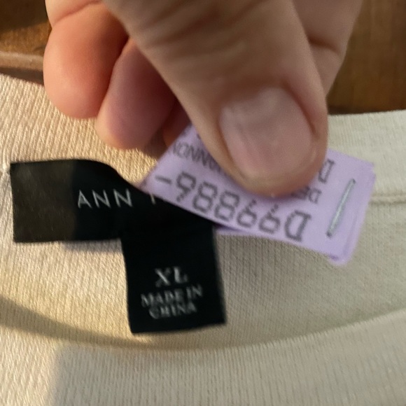 Ann Taylor XL ivory sleeveless sweater with lace - Picture 3 of 5